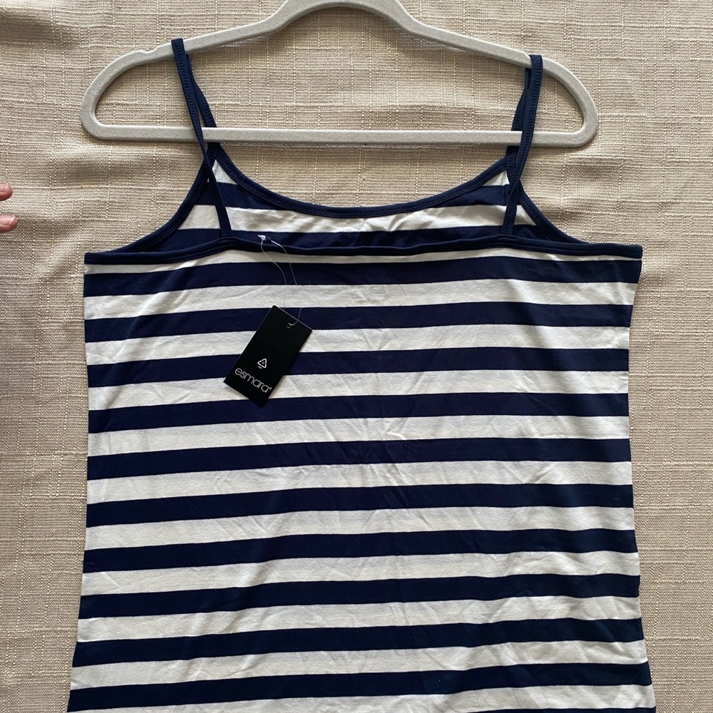 Moda Navy and White Striped Women's Top - Picture 2 of 2